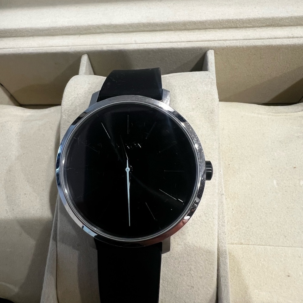Sleek Black Watch with Silver Accents